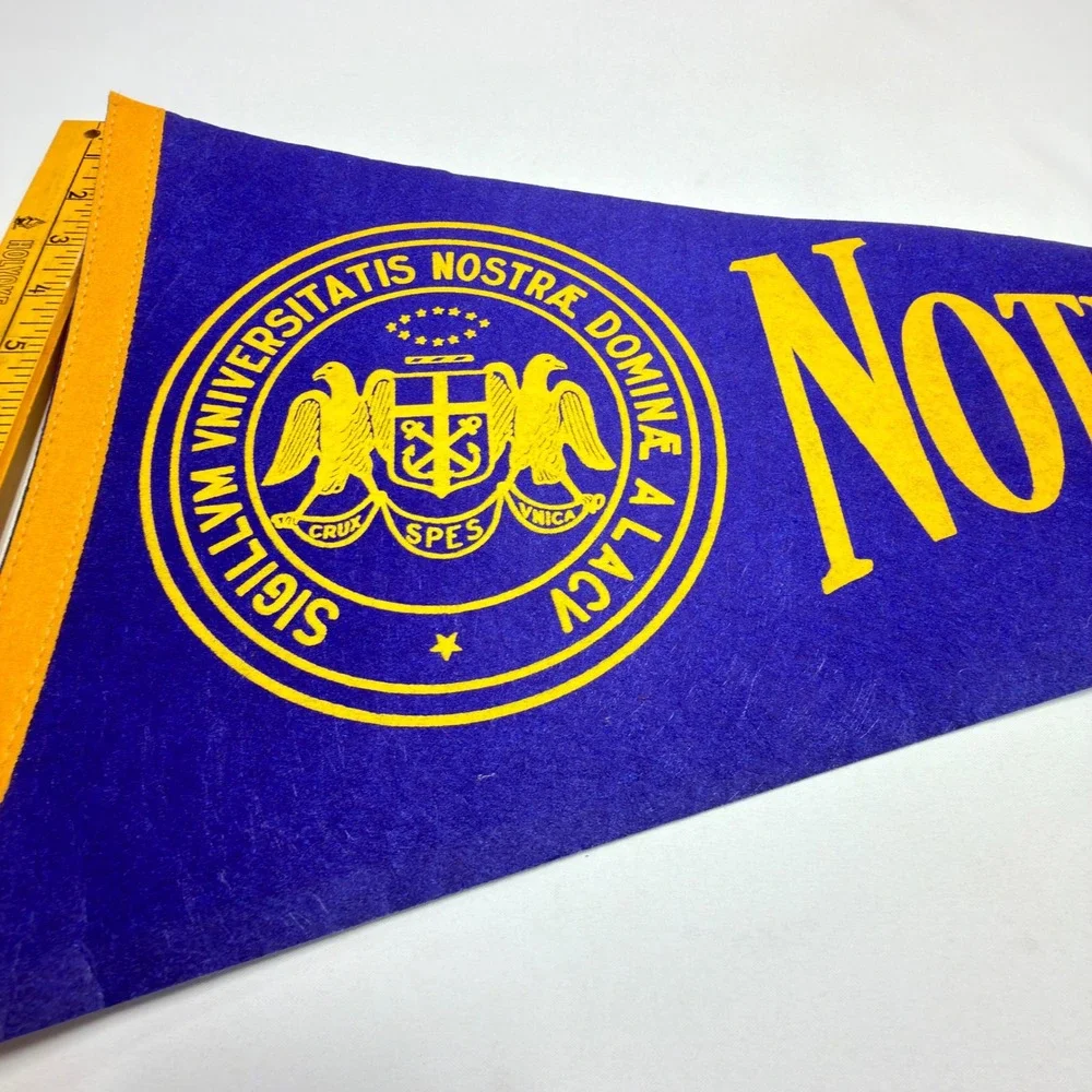 Notre Dame Pennant Felt Banner Blue Gold Fighting Irish College Decor